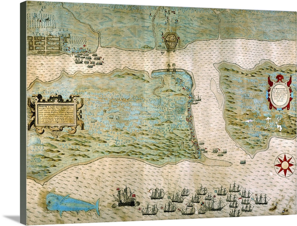 Baptista Boazio. Engraved, hand-colored map. State Archives of Florida.