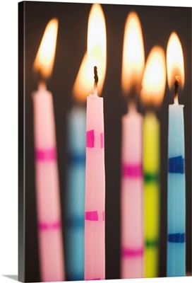 Six Lit Birthday Candles