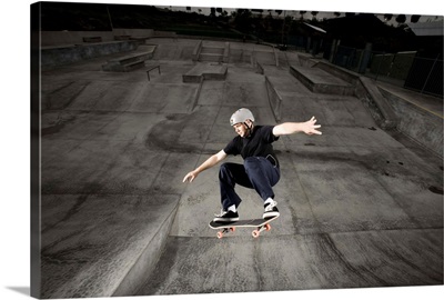 Skateboarder Performing Tricks