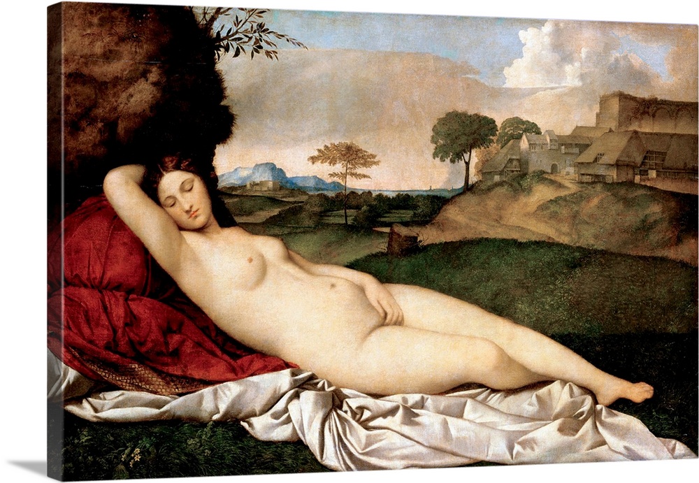 Giorgione (Italian, 1477-1510), Sleeping Venus, 1508-10, oil on canvas, 108.5 x 175 cm (42.7 x 68.9 in), Dresden, Germany