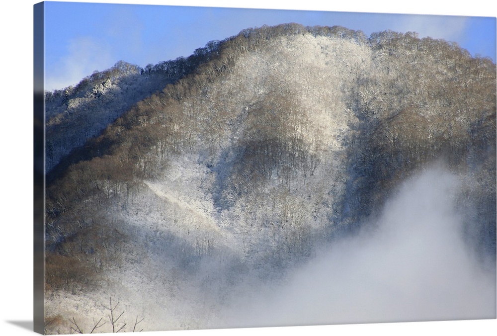 Snow at mountain in morning, Takayama, Gihu.