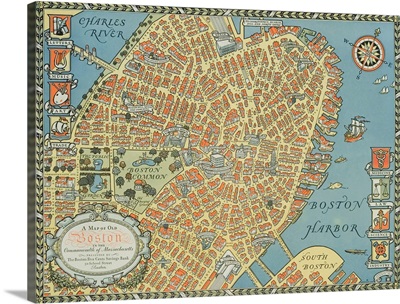 Souvenir Map Of Boston