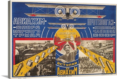Soviet Aviation Propaganda Poster