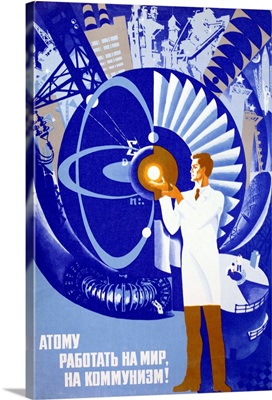 Soviet Poster Celebrating Atom
