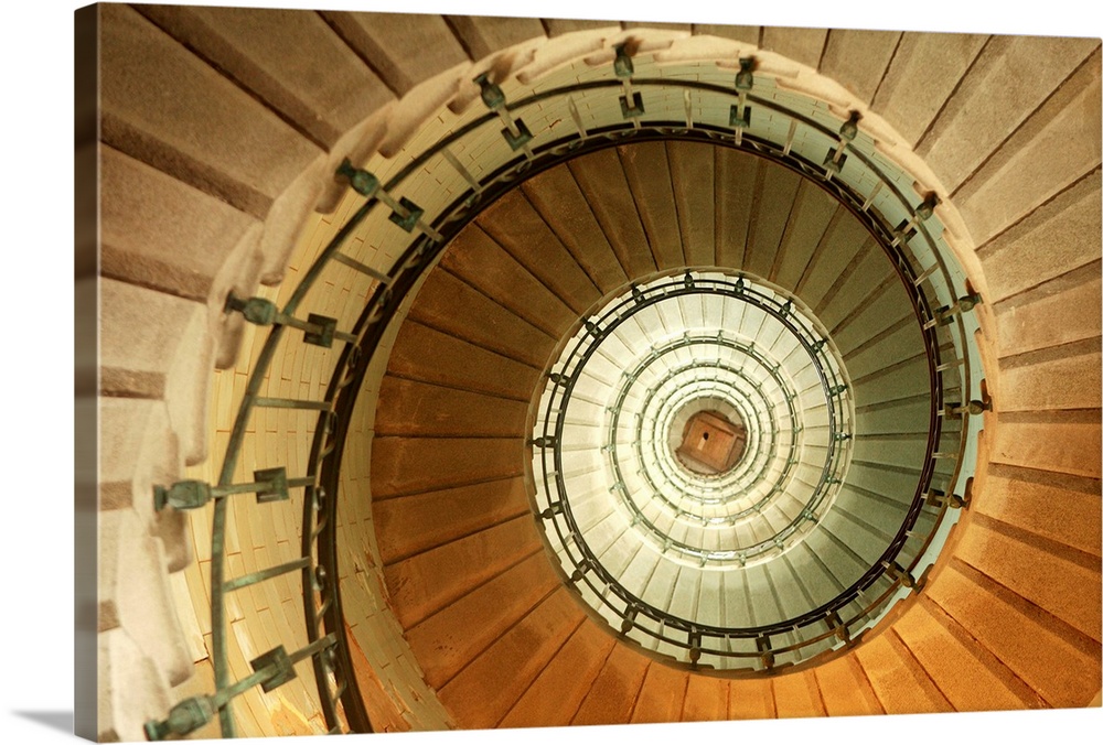 Spiral Staircase At Eckmuhl Lighthouse In Brittany