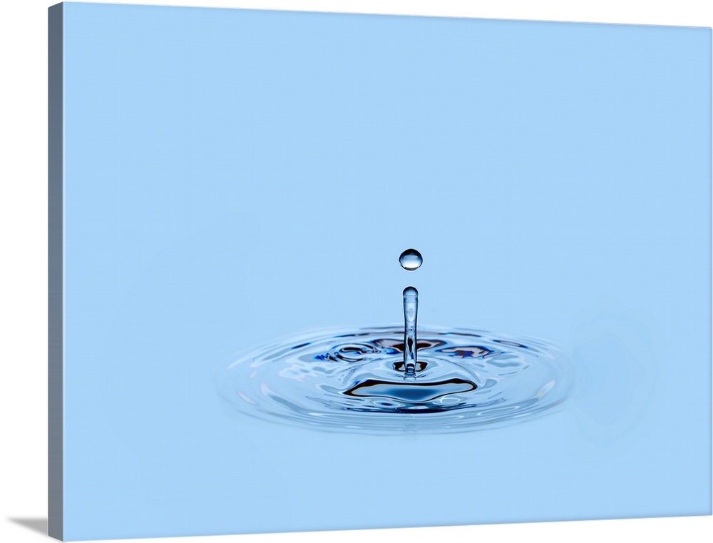 Splashing waterdrop (droplet) falling into water
