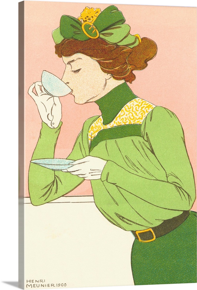 1900 --- Spring Fashion Postcard by Henri Meunier --- Image by .. Swim Ink 2, LLC/CORBIS