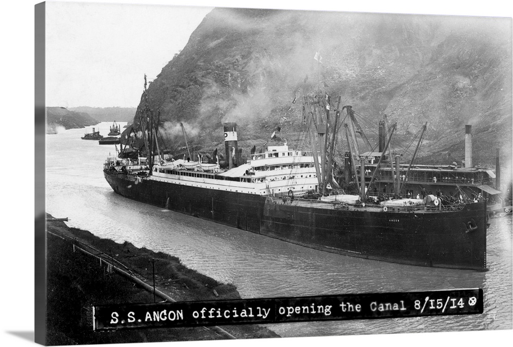 SS Ancon officially opening the Panama Canal, August 15, 1914.