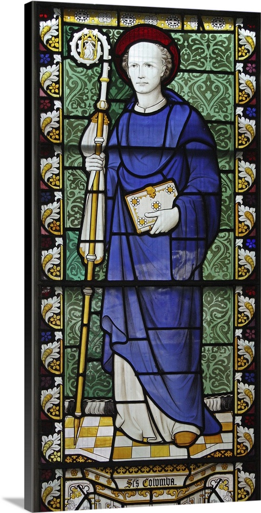 9 June is the feast of St Columba, and this stained glass of the saint is in St Cyprian's church, Clarence Gate in London.