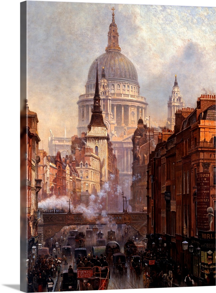 St. Paul's Cathedral And Ludgate Hill, London, England By John O'Connor