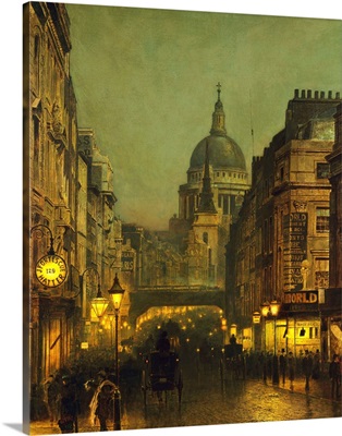 St. Paul's Cathedral from Ludgate Circus, London, England