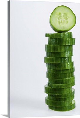 Stack of cucumber slices
