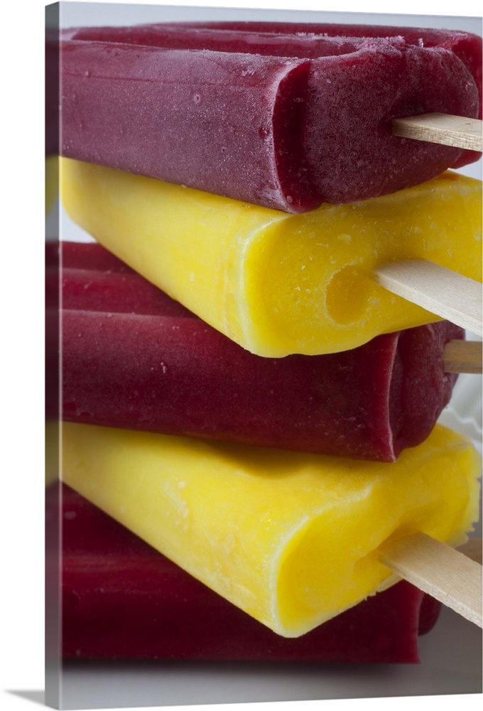 Stack of frozen ice pops, ice cream on a stick
