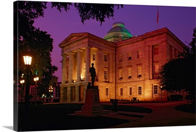 State Capital Building lit up at night, Raleigh NC.