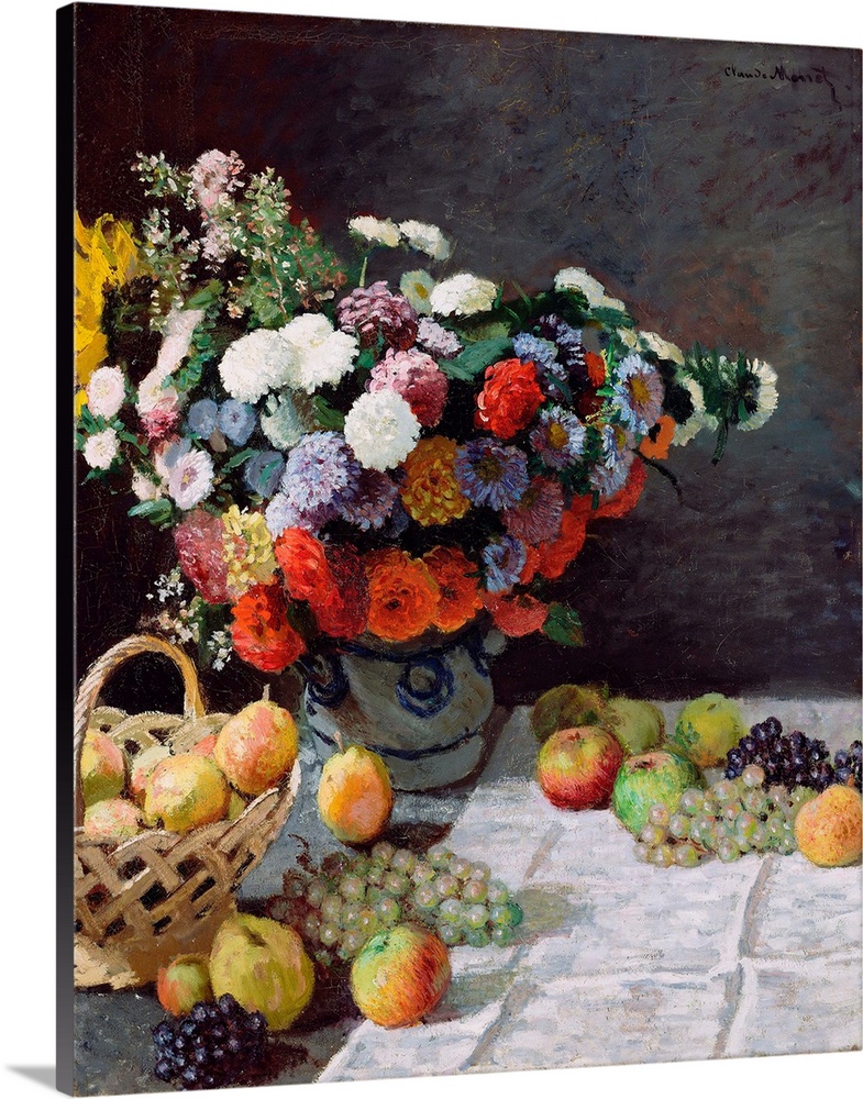 Claude Monet (French, 1840 - 1926), Still Life with Flowers and Fruit, 1869, oil on canvas, 100.3 x 81.3 cm (39.5 x 32 in)...