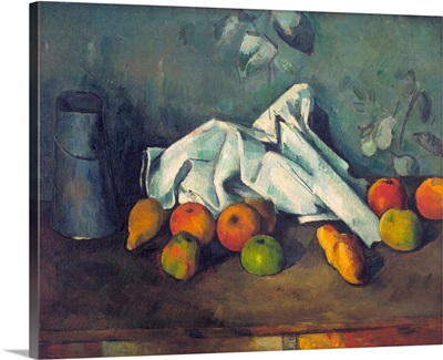 Still Life With Milk Can And Apples By Paul Cezanne