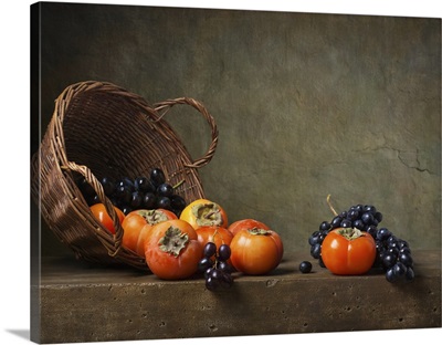 Still Life With Persimmons And Grapes