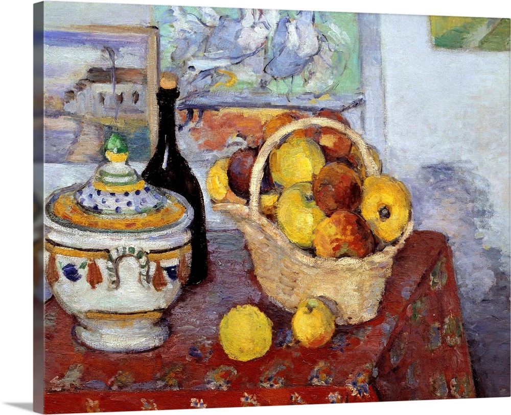 Still-life with soup tureen. Painting by Paul Cezanne (1839-1906) 1877. 0,65 x 0,81 m. Orsay Museum, Paris