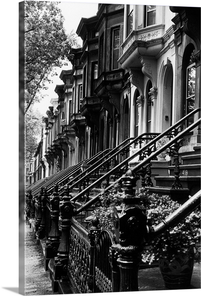 Stoops On 19th Century Brooklyn Row Houses Wall Art, Canvas Prints ...
