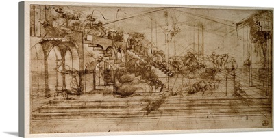 Study for Perspective with Animals and Figures by Leonardo da Vinci