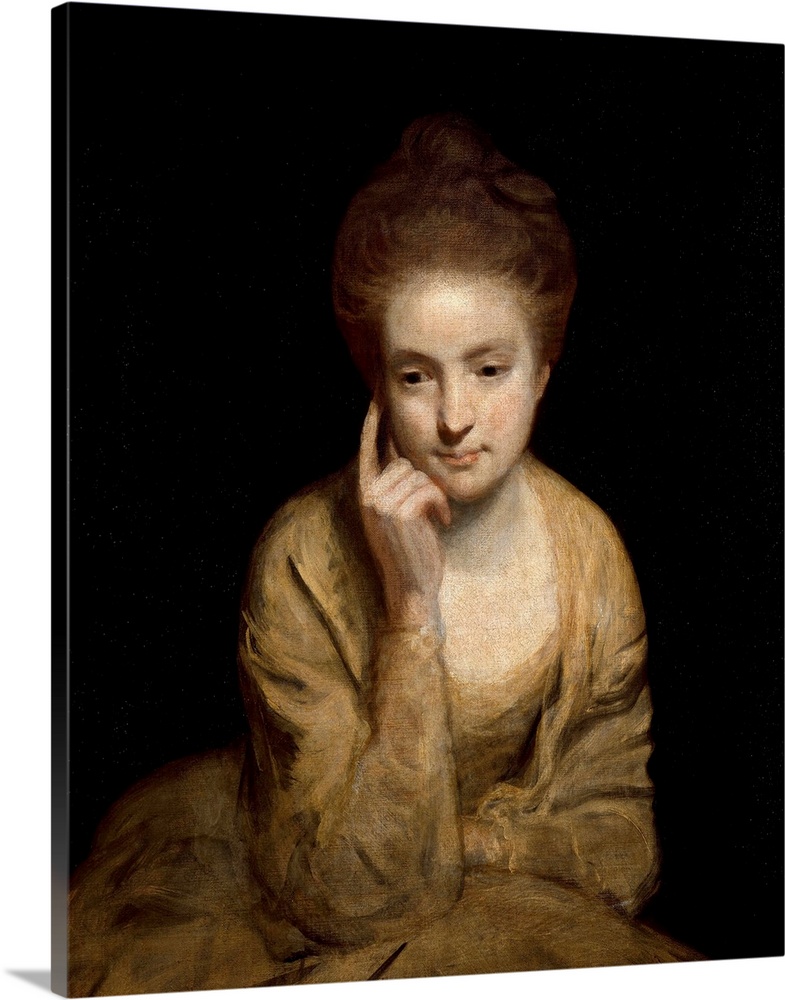 Study for the portrait of a young woman - Painting by Sir Joshua Reynolds (1723-1792) 18th century Dim. 76,5x63 cm - Vienn...
