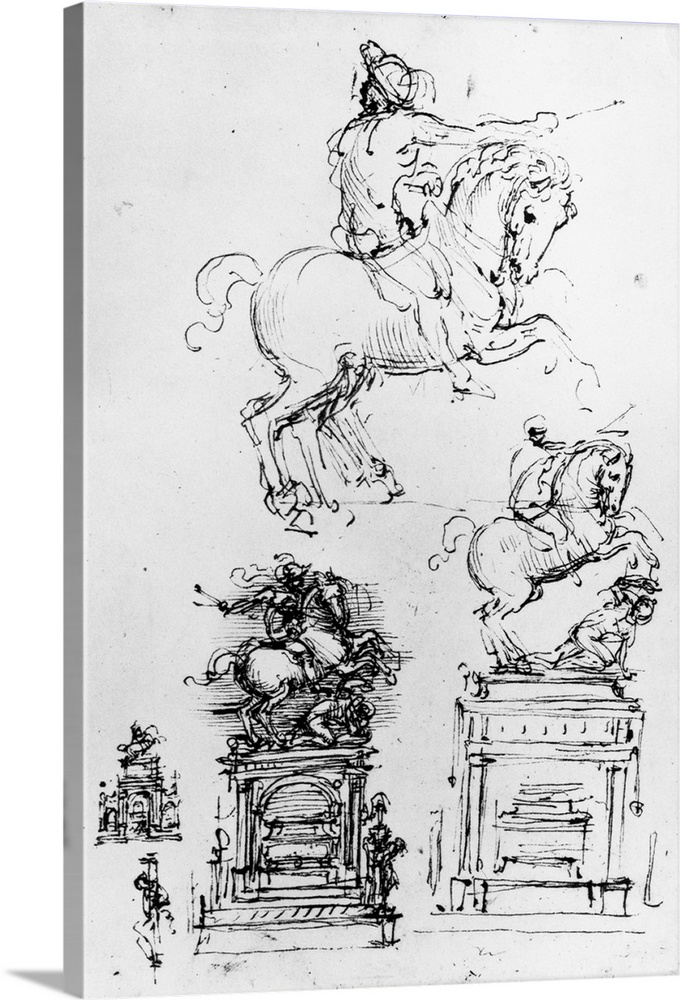 Drawings of an unrealized funeral monument for Gian Giacomo Trivulzio. | Located in: Royal Library.
