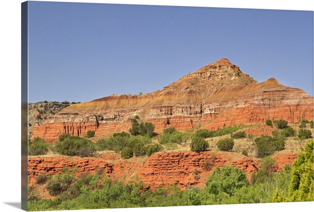 Palo Duro Canyon, Texas.  Successive rock layers can be seen in the second largest canyon in the United States.  The red c...