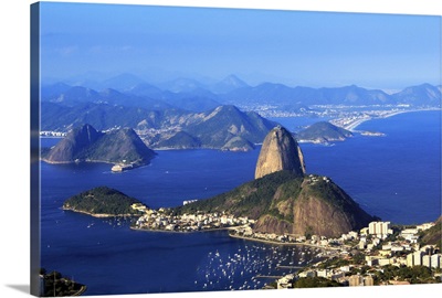 Sugar Loaf mountain, Guanabara and Botafogo Bay, Rio de Janeiro, Brazil