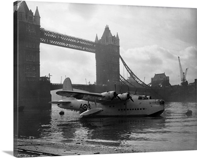 Sunderland Flying Boat Being Displayed by Tower Bridge