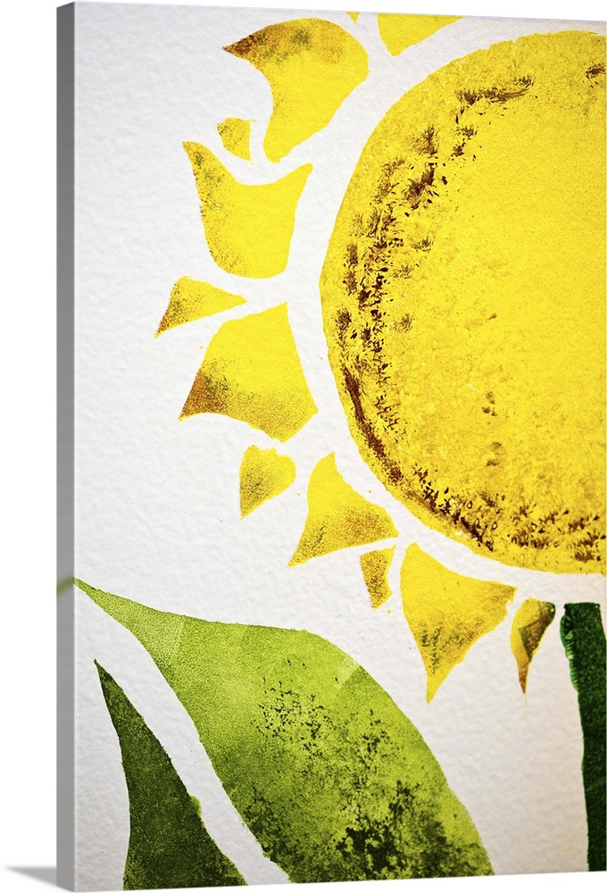 Sunflower painted on wall