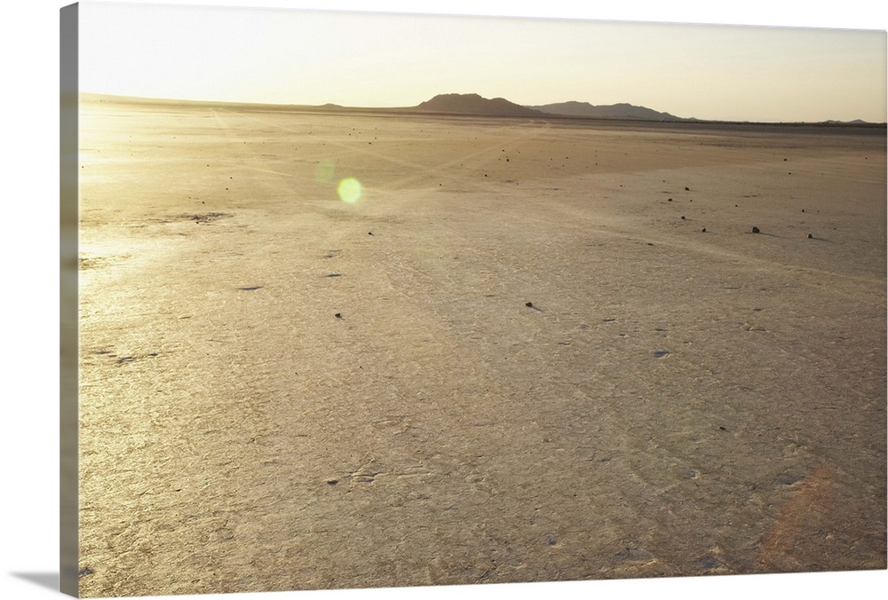 Sunlight over desert floor, Mojave Desert, California Wall Art, Canvas