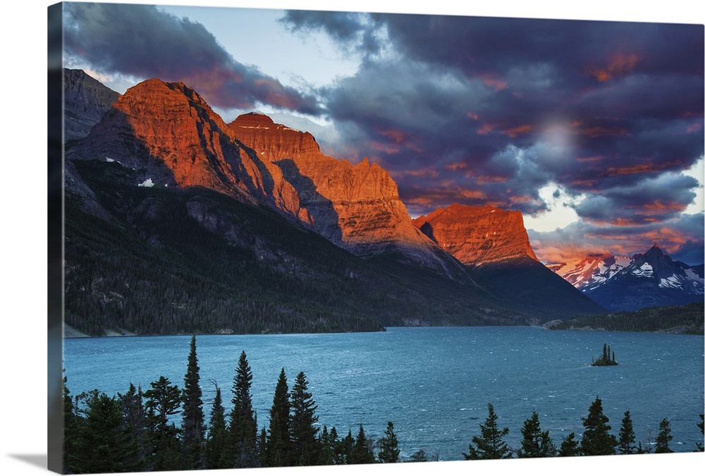 sunrise From Wild Goose Island Viewpoint Glacier National Park, Montana