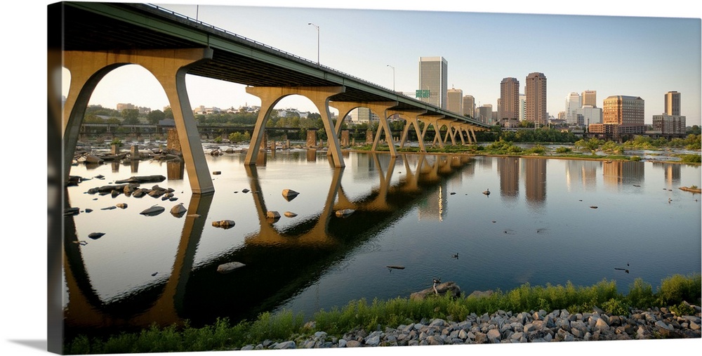 sunset at Manchester bridge, 9th street.  Different angle and wider  aspect ratio adds length to bridge and leads eye to c...