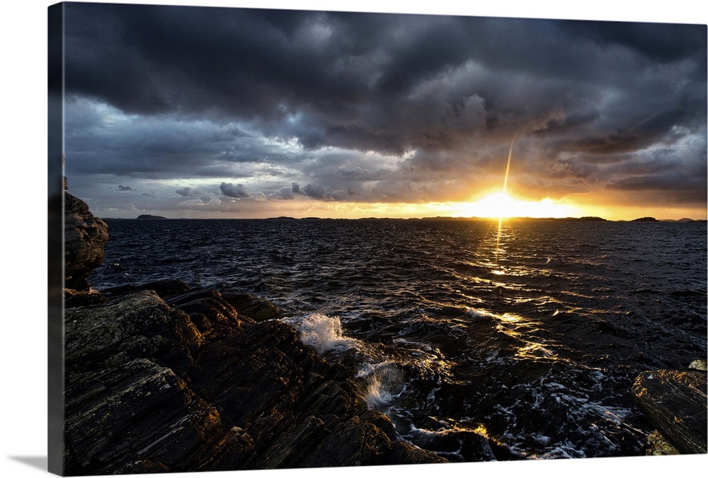 Sunset on coastal island