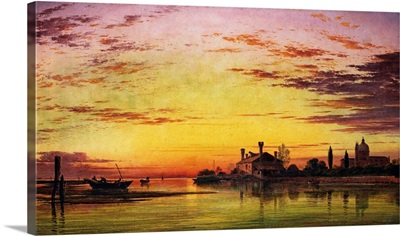 Sunset On The Laguna Of Venice, Italy