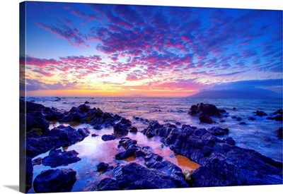 Sunset Over Beach At Wailea On Maui