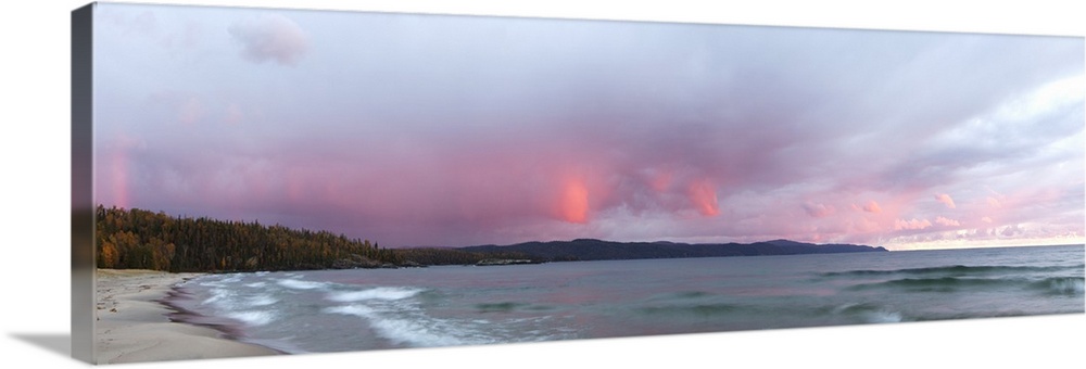 Sunset over lake superior