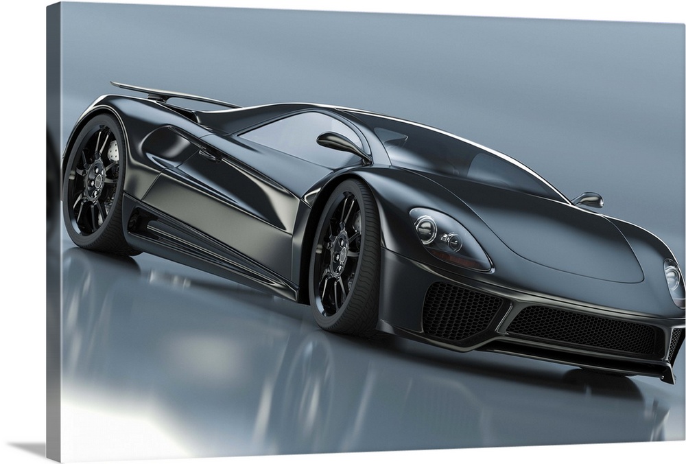 A modern black sports car. Unique generic car design.  Designed and modelled entirely by myself. Very high resolution 3D r...