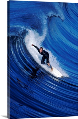 Surfer Riding A Wave