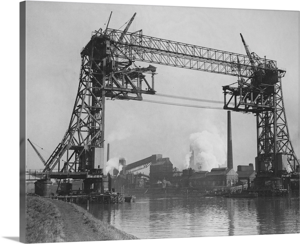 The new suspension bridge being built over the River Tees at Newport in Middlesbrough. It is only the second steel suspens...