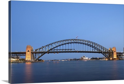 Sydney Harbour Bridge and Opera House at dusk