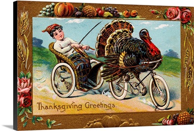 Thanksgiving Greetings Postcard By Frances Brundage