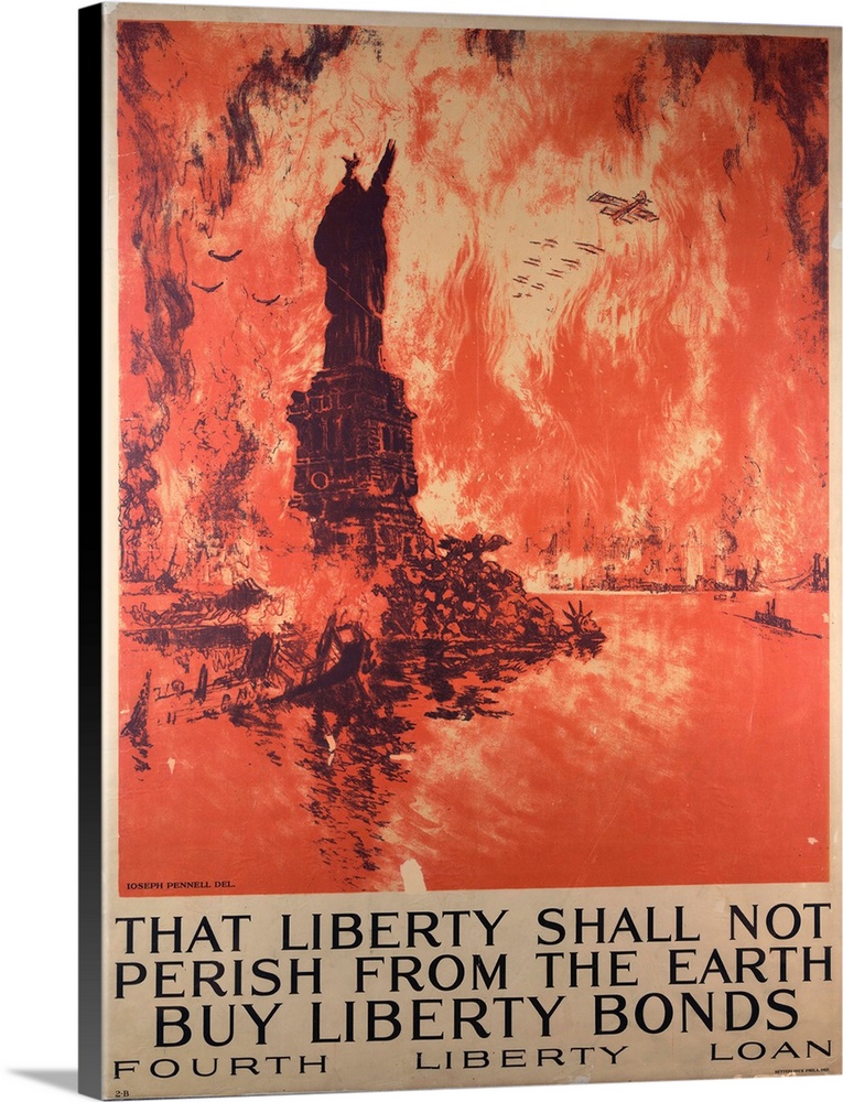 That liberty shall not perish from the earth - Buy liberty bonds Fourth Liberty Loan by Joseph Pennell. Poster showing the...