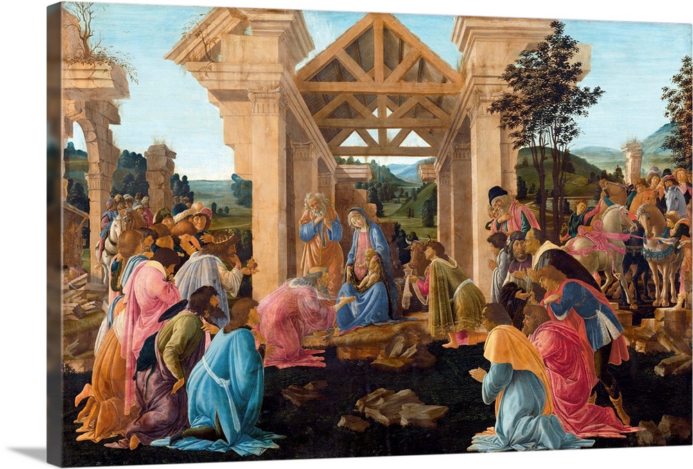 Sandro Botticelli (Italian, 1446-1510), The Adoration of the Magi, c. 1478-82, tempera and oil on panel, 68 x 102 cm (26 3...