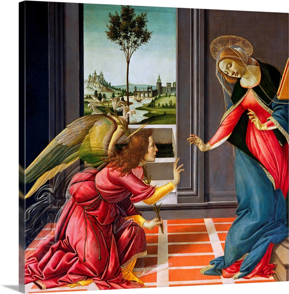 1489-1490. Tempera on panel. 150 x 156 cm. Galleria degli Uffizi, Florence, Italy.