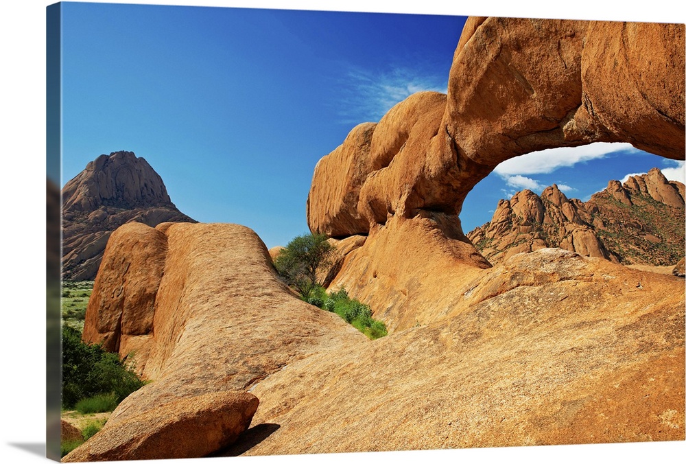 the arch at Spitzkoppe or Spitzkuppe, arid mountain landscape of granite rocks, Matterhorn of Namibia, Namibia, Africa, fi...