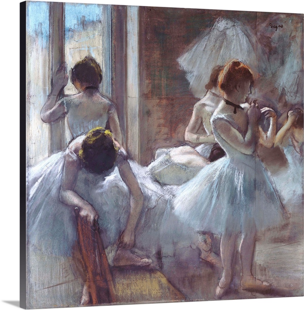 Edgar Degas, The Ballet Class, oil on canvas, 1871-4, 85 x 75 cm (33.5 x 29.5 in), Musee d'Orsay, Paris.
