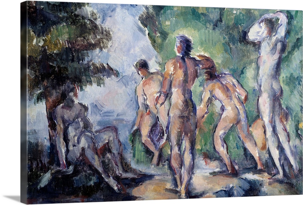 The Bathers. Painting by Paul Cezanne (1839-1906), 1895. 0,22 x 0,33 m. Beaux-Arts Museum, Lyon, France