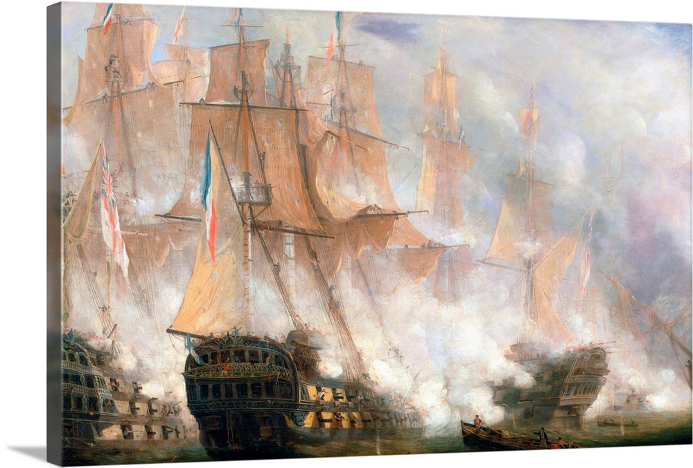 John Christian Schetky, The Battle of Trafalgar, c. 1841, oil on canvas, 84.5 x 123.2 cm (33.3 x 48.5 in), Yale Center for...