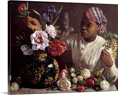The Black Woman with Peonies by Frederic Bazille